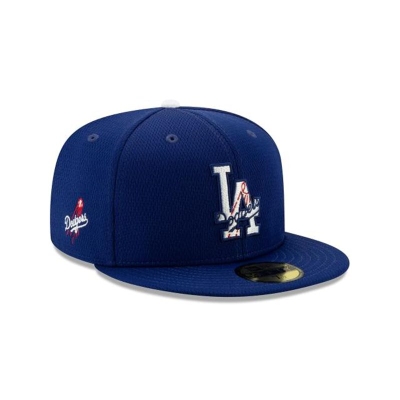 Blue Los Angeles Dodgers Hat - New Era MLB Batting Practice 59FIFTY Fitted Caps USA0769542